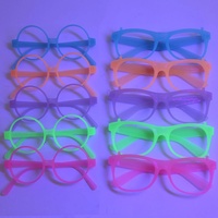 Lunettes de fête fluorescentes originales, montures rondes et carrées à couleurs changeantes, accessoires photo lumineux pour anniversaire, danse, fête sous lumière noire