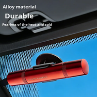 Martillo de Seguridad para Auto, Cortador de Cinturón de Seguridad, Rompe Cristales, Herramienta de Escape de Emergencia, Herramienta de Rescate, Aleación de Aluminio, Rojo/Negro