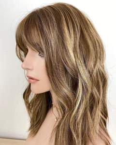 Nifty Bang-Peluca de cabello humano estilo europeo, Color Balayage <span class=keywords><strong>rubio</strong></span> miel, encaje frontal HD, de seda, cuero cabelludo falso para mujer - Product Image 4
