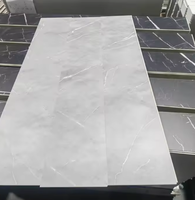 Baldosa de Porcelana Esmaltada Brillante Antideslizante para Interiores de Sala de Estar, 600x600mm, Gris Cemento Sólido, Estilo Moderno