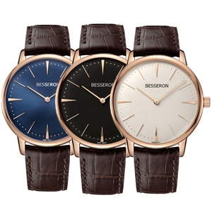 Reloj de Pulsera BESSERON de 42 mm, Marca Personalizada, Movimiento de Cuarzo, Acero Inoxidable, Resistente al Agua, Correa de Piel de Cocodrilo, para Hombre - Product Image 1