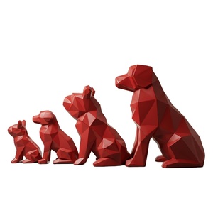 Escultura Geométrica de Perro en Fibra de Vidrio Personalizada, Estatua de Animal Facetada en FRP para Decoración de Paisajes de Centros Comerciales y Atrios - Product Image 1