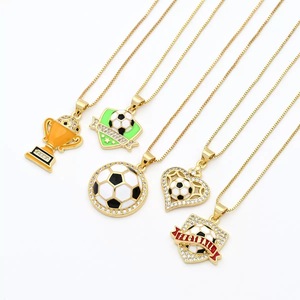 BD-B9061 Collier religieux délicat avec pendentifs <span class=keywords><strong>Vierge</strong></span> Marie, Cœur, Lune, Football, <span class=keywords><strong>Zodiaque</strong></span>, plaqué or 18 carats, Tendance - Product Image 5