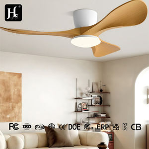 Ventilador de Techo de Estilo Nórdico Retro para Restaurante, Diseño Moderno con Luz, Funcionamiento Silencioso, Aspas de Madera Maciza, Control Remoto LED Bldc - Product Image 3