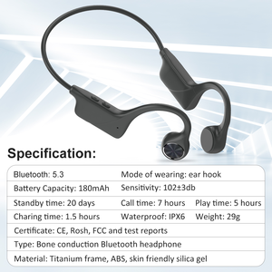 หูฟังไร้สาย STARSKY IPX6 กันน้ำ แท้จริง ระบบเสียงสเตอริโอ 5.3 แบบ Bone Conduction แบตเตอรี่ใช้งานได้ 5-7 ชั่วโมง พร้อมไฟ LED แสดงสถานะ ชาร์จแบบแม่เหล็ก เหมาะสำหรับออกกำลังกาย มาตรฐานกันน้ำ IPX-6 - Product Image 6