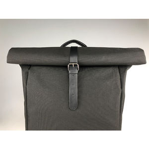 Custom Eco-friendly Travel <b>Backpack</b> <b>Waterproof</b> <b>Roll</b> <b>Top</b> Environmentally Degradable Fashionable Canvas <b>Backpack</b> - Product Image 4