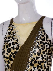 Trajes de Danza Lírica para Mujer, Leotardo con Estampado Estilo Salvaje, Ropa de Danza Decorativa sin Mangas, Body sin Espalda para Samba, Rumba y Actuaciones en Escenario - Product Image 3
