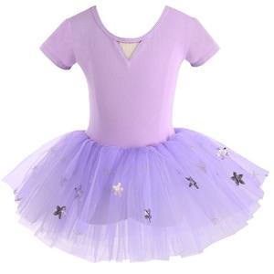 Justaucorps de ballet sans dos pour filles, motif en maille étoilée, strass DLY, manches longues, tenue de danse de ballerine, tutu, tenues de danse pour enfants - Product Image 3