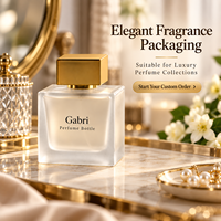 Flacon de parfum vide 50 ml 100 ml, flacons de parfum carrés 30 ml avec boîte, étiquette privée OEM, flacon de parfum en verre givré de luxe
