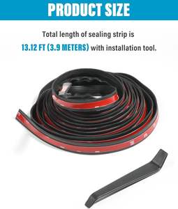 רכב אוטומטי חלון גומי טיוטה רצועת חותם V בצורת V אוניברסלי עם דבק עצמי - Product Image 5