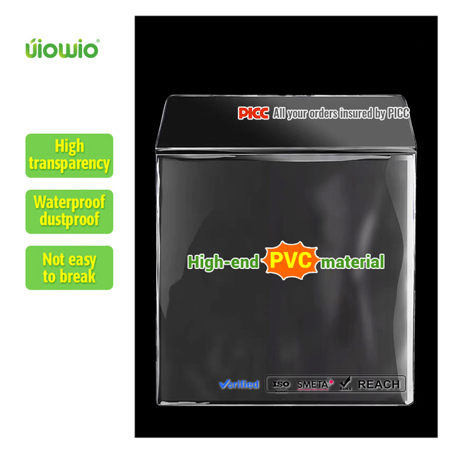 UIOWIO Custom logo 7 10 12IN Record Outer Sleeves Clear PVC Record Protective Sleeves with Flap for LP Album Vinyl Collection
