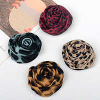 Aksesoris Rambut/Bros Bunga 3D Motif Leopard Plastik Buatan Tangan Retro, Sporty, Cocok untuk Semua Musim, Diameter 5cm, Hiasan Pakaian