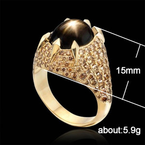Anello con pietra nera ovale per donna, design con intarsi sfaccettati, gioielli eleganti e alla moda - Product Image 4