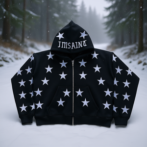 Sudadera con capucha de forro polar extragrande para mujer con estampado de estrellas, ecológica, transpirable, talla grande, térmica, marca NRLLC - Product Image 2