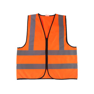 Api Fluo <span class=keywords><strong>Orange</strong></span> Berburu Keselamatan Ritsleting Rompi Saku Di Luar Hiking Mantel - Product Image 6