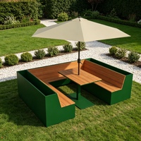 Ensemble table et chaises de jardin en WPC, banquette de salle à manger populaire pour l'extérieur, sièges pour l'accueil commercial, les magasins et les entrées
