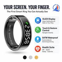 Bague connectée à écran OLED, étanche 5ATM, avec contrôle gestuel, suivi de fréquence cardiaque et de sommeil, charge sans fil, pour la vente en gros (OEM)