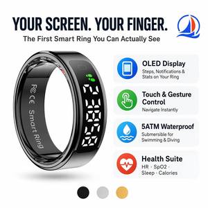 Anillo Inteligente con Pantalla OLED, Resistente al Agua 5ATM y Control por Gestos, Monitor de Ritmo Cardíaco y Sueño OEM con Carga Inalámbrica <span class=keywords><strong>para</strong></span> Venta al Por Mayor - Product Image 3