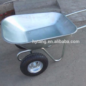 दो वायवीय पहियों wb6211 गार्डन निर्माण व्हील बैरो-गैल्वेनाइज्ड ट्रे के साथ - Product Image 2