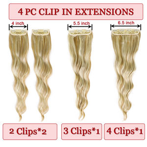 ผมต่อแบบคลิปหนีบยาวตรง 22 นิ้ว แบบซิลิโคนไร้รอยต่อ ชุดต่อผมไล่สีฟูฟ่องสำหรับผู้หญิง - Product Image 4