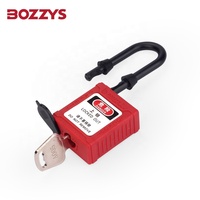 BOZZYS Cadenas de sécurité industriel en nylon 38 mm avec anse de 6 mm de diamètre, haute sécurité, durable, verrouillable, clé maîtresse, anti-effraction