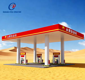 S-Design Dessin Structure en treillis de haute résistance Bâtiment en acier Shell <span class=keywords><strong>Station</strong></span>-service avec auvent - Product Image 6