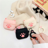 Étui de protection en silicone en forme de patte de chat mignon pour écouteurs, étui de protection mignon pour femmes