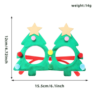 Lunettes décoratives en forme de sapin de Noël argentées, accessoire photo mignon pour les réunions de famille, les costumes de fêtes et les soirées du Nouvel An