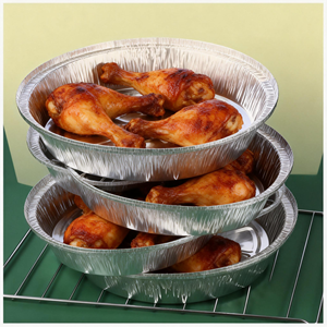 Barquettes en aluminium en gros, grandes barquettes rondes en aluminium jetables de qualité alimentaire, boîte à lunch - Product Image 3