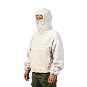 Oem High Quality Unisex Oversized Solid Zipper Winter <b>Sherpa</b> Fleece <b>Hoodie</b> Custom Ninja Design 100% Organic Cotton Hooded - Product Image 4