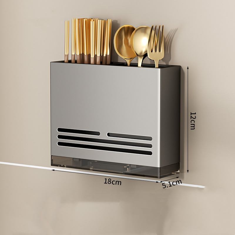 Soporte para palillos gris con bandeja de goteo (doble función)