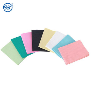 Sj चिकित्सा उपभोग्य 3ply डिस्पोजेबल प्लास्टिक डेंटल बाइब्स वाटरप्रूफ डेंटल बाइब एप्रन सस्ते डिस्पोजेबल डेंटल बाइब्स - Product Image 3