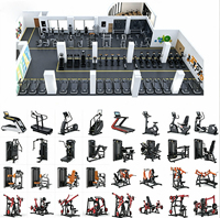 Ensemble complet d'équipements de fitness commerciaux pour club de 300 mètres carrés, machines de sport professionnelles, solution de fitness tout-en-un, CE