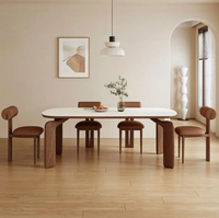 Table à manger extensible de luxe en bois massif, style français moderne, écologique et durable, pour la maison, la cuisine et la salle à manger