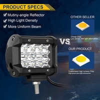 4 pouces 36W feux de voiture Led barre lumineuse de travail Offroad moto antibrouillard projecteur lampe auxiliaire pour SUV ATV UTV Pickup Truck Boats