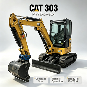 รถขุดมือสอง CAT303 คุณภาพสูง ใช้งานน้อย ขนาดเล็ก 3 ตัน ระบบไฮดรอลิก แบบตีนตะขาบ ราคาโรงงาน เหมาะสำหรับงานเกษตร - Product Image 1