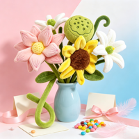 Rangkaian Bunga DIY Boneka Bunga Plush Hiasan Kuncup Bunga Buatan Sunflower Tulip Hadiah Penyembuhan untuk Anak Perempuan Grosir