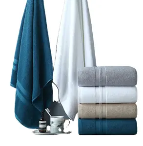 hotel home wholesale hebei province set solid color stock ready 70*140 cm 500 g/piece terry 100% cotton bath towel