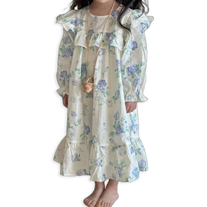 Haute qualité filles imprimé fleur robe à manches longues Style <span class=keywords><strong>princesse</strong></span> pour printemps automne doux enfants vêtements ODM - Product Image 1