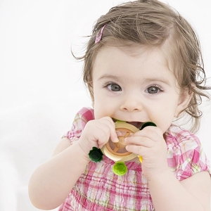 1 cái Kid Đồ chơi bánh lái hình dạng bằng gỗ cấp thực phẩm Silicone <span class=keywords><strong>Teether</strong></span> vòng bé mọc răng Quà Tặng Chất lượng cao cấp bé teethers - Product Image 3