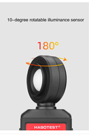 Compteur de lumière numérique portable Habotest HT620 sonde rotative à 180 degrés mesure de haute précision pour lampes à incandescence 220V bureau
