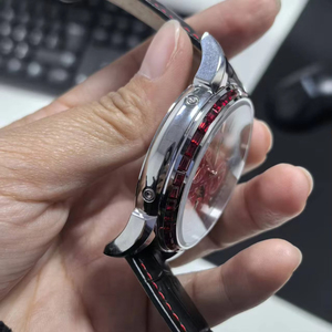 High Quality Red Multi-Function Chronograph Mechanical Wristwatch Black Leather Strap Moon Phase Style Fashion Men's Watch - Product Image 4