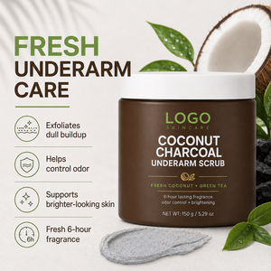 Gommage Naturel Premium Élimine le Teint Terne Lisse la Peau Élimine les Odeurs Soin au Charbon de Coco Sans Sensibilité Gommage Aisselles au Coco - Product Image 3