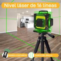 Niveau laser professionnel à faisceau vert 16 lignes, idéal pour la menuiserie, le carrelage et la construction murale