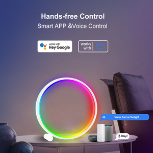 Lámpara LED Inteligente <span class=keywords><strong>de</strong></span> Ambiente RGB para <span class=keywords><strong>Escritorio</strong></span>, Control por Aplicación, Adecuada para Sala <span class=keywords><strong>de</strong></span> Juegos, Dormitorio, Decoración <span class=keywords><strong>de</strong></span> Mesita <span class=keywords><strong>de</strong></span> Noche - Product Image 2