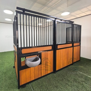 แผงด้านหน้าที่มั่นคงพร้อมประตูบานเลื่อนกล่องม้าชุบสังกะสีสำหรับโรงนาม้ามืออาชีพ - Product Image 1