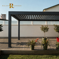 Pergola motorisée en aluminium sur mesure avec toit à lames orientables, de qualité commerciale, résistante aux intempéries et imperméable, pour les marchés d'Amérique du Nord
