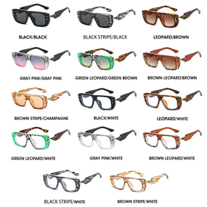 Logo Custom 2026 Fashion Small Frame Gradient Shades Sun Glasses UV400 <b>Square</b> Rivets <b>Sunglasses</b> for <b>Men</b> Women - Product Image 5