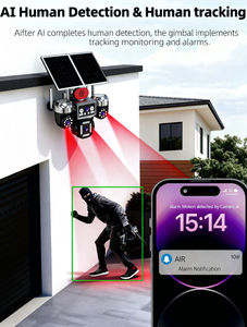 Caméra solaire 8MP AOV 24h/24 avec quatre objectifs, couleur intégrale 8K, sécurité sans fil CCTV, carte SIM 4G, deux panneaux solaires extérieurs - Product Image 4