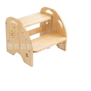 เก้าอี้สตูลไม้สำหรับเด็ก 2 ชั้น ปลอดภัย กันลื่น สำหรับเด็กอายุ 2 4 ปี - Product Image 1